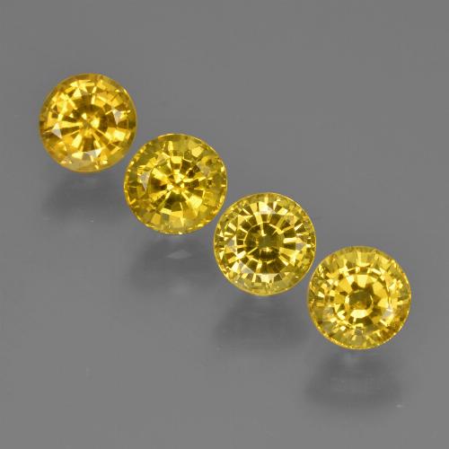 Yellowish Gold Sapphire Gem - 0.7ct Round Facet (ID: 421077)
