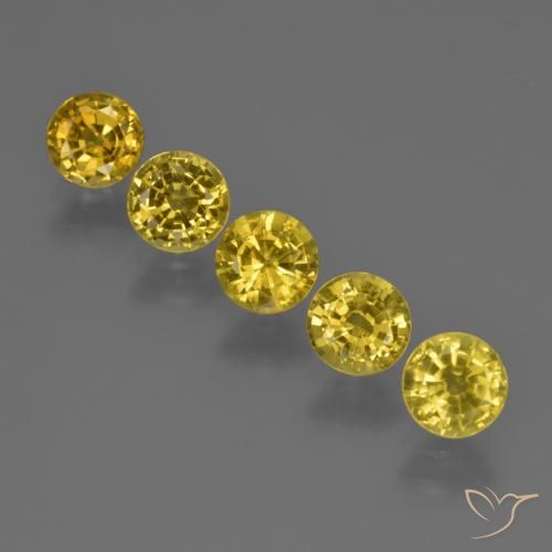 3,05 ct loser gelber Saphir, 4,9 mm Rundschliff aus Thailand, Photo A