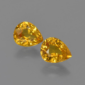 Dark Golden Sapphire Gem - 0.6ct Pear Facet (ID: 421684)