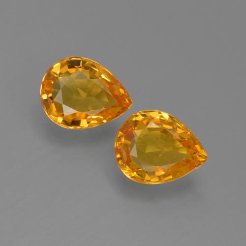 Orange-Gold Sapphire Gem - 0.7ct Pear Facet (ID: 421685)