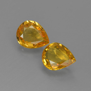 Deep Orange-Gold Sapphire Gem - 0.6ct Pear Facet (ID: 421687)
