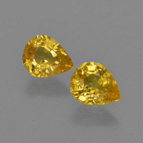 Honey Yellow Sapphire Gem - 0.6ct Pear Facet (ID: 421693)
