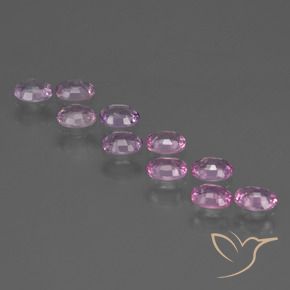 Sapphire Gemstones in 4.1 x 3.2 mm Size for Sale, Sapphire Stones in Light Pinkish Violet Purple Color