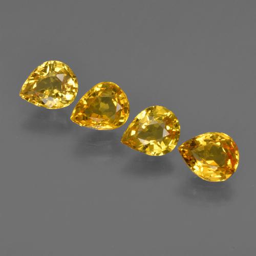 Deep Yellow Sapphire Gem - 0.7ct Pear Facet (ID: 421828)