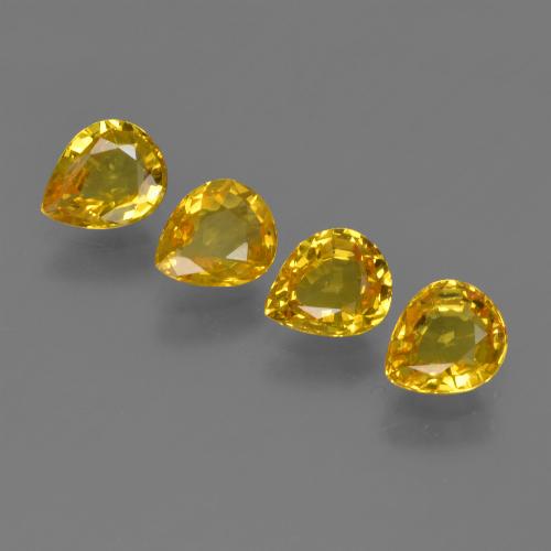 Honey Yellow Sapphire Gem - 0.7ct Pear Facet (ID: 421832)