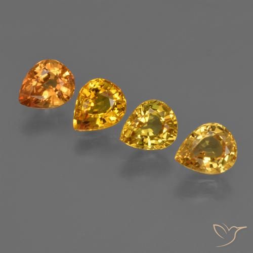 Apricot Orange Сапфир Камень - 0.7ct Фасетная Груша (ID: 421835)