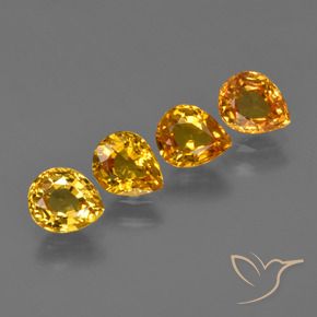 2.70 ctw Orange Sapphire Stones, Natural Sapphire in Pear Facet Shape for Sale