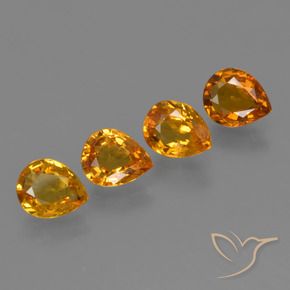 2.65 ctw Orange Sapphire Stones, Natural Sapphire in Pear Facet Shape for Sale