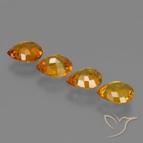 Sapphire Gemstones in 6.1 x 4.9 mm Size for Sale, Sapphire Stones in Medium Orange Color