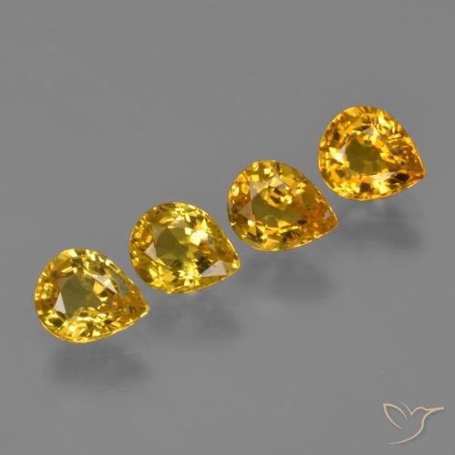 2.78 ctw Golden Sapphire Stones, Natural Sapphire in Pear Facet Shape for Sale