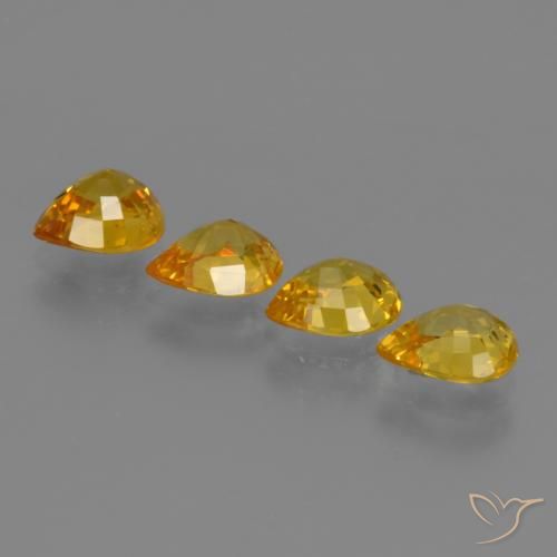 Sapphire Gemstones in 6 x 5 mm Size for Sale, Sapphire Stones in Golden Color