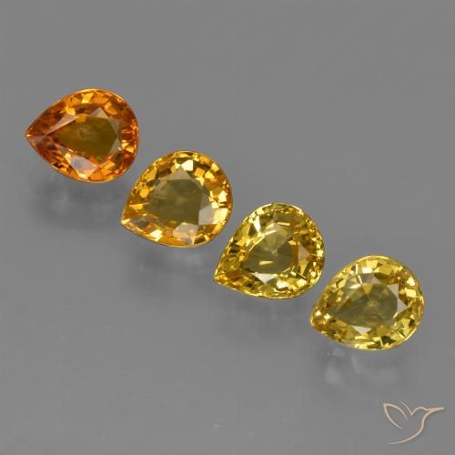 Naranja terroso Zafiro Gema - 0.9ct Corte en forma de pera (ID: 421849)
