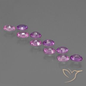 Sapphire Gemstones in 4.2 x 3.2 mm Size for Sale, Sapphire Stones in Medium Pinkish Purple Color