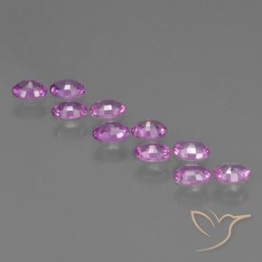 Sapphire Gemstones in 4.1 x 3.2 mm Size for Sale, Sapphire Stones in Medium-Light Purple Color