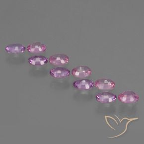Sapphire Gemstones in 4.1 x 3.1 mm Size for Sale, Sapphire Stones in Pinkish Purple Color