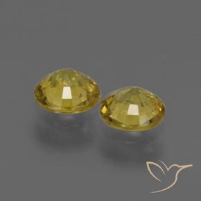 Sapphire Gemstones in 4.5 mm (calibrated) Size for Sale, Sapphire Stones in Autumn Yellow Color