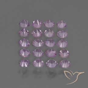 Sapphire Gemstones in 2.8 mm (calibrated) Size for Sale, Sapphire Stones in Very Light Pinkish Purple Color