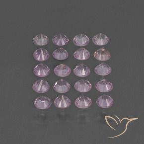 Sapphire Gemstones in 2.6 mm (calibrated) Size for Sale, Sapphire Stones in Very Light Pinkish Purple Color