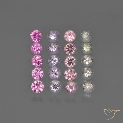 1.81 ctw Multicolor Sapphire Gemstones, Sapphire Gems in Diamond-Cut Shape for Sale.