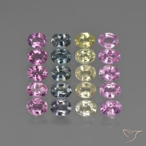 Mehrfarbig Saphir Edelstein - 0.2ct Oval facettiert (ID: 422680)