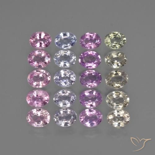 Mehrfarbig Saphir Edelstein - 0.3ct Oval facettiert (ID: 422681)