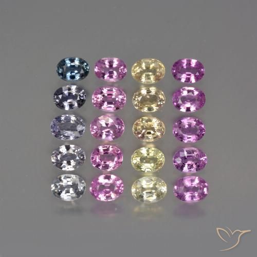 Multicolor Sapphire Gem - 0.2ct Oval Facet (ID: 422687)