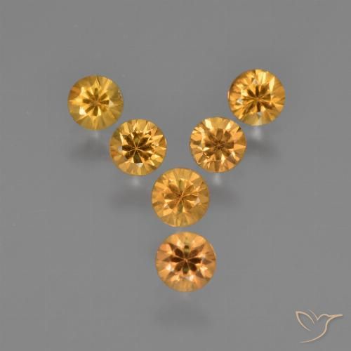 Dark Orange-Gold Sapphire Gem - 0.2ct Diamond-Cut (ID: 422769)