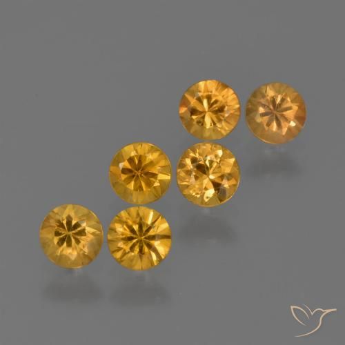 Dark Orange-Gold Сапфир Камень - 0.2ct Бриллиантовая Огранка (ID: 422858)