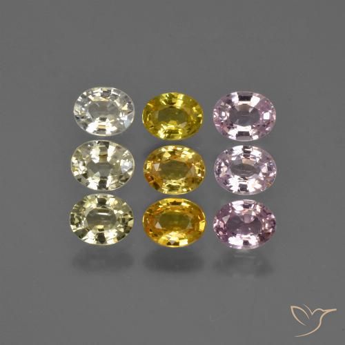Многоцветный Сапфир Камень - 0.3ct Фасетный Овал (ID: 423184)