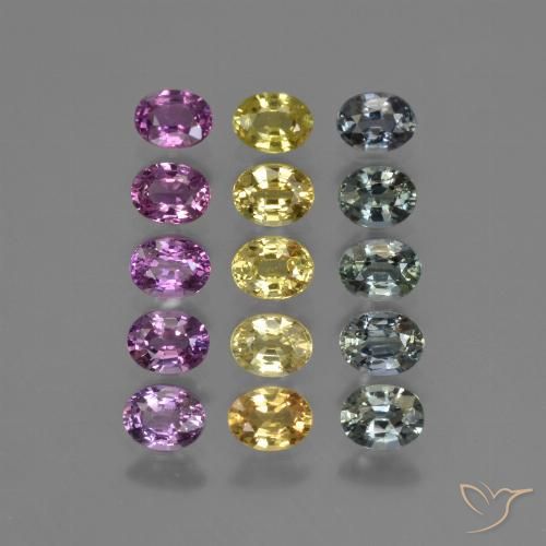 Многоцветный Сапфир Камень - 0.3ct Фасетный Овал (ID: 423187)