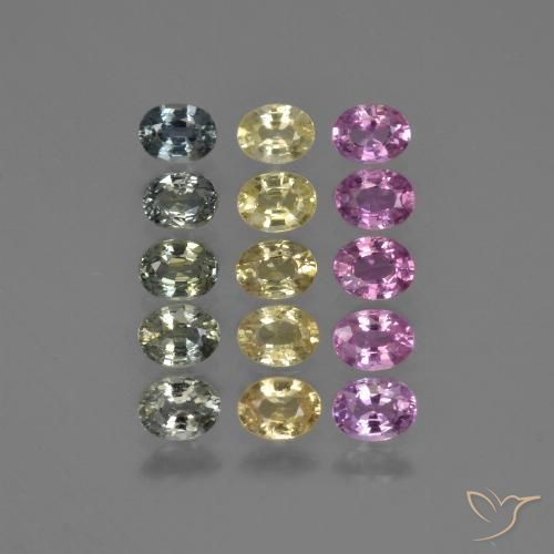 Многоцветный Сапфир Камень - 0.2ct Фасетный Овал (ID: 423189)