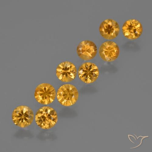 Dorado naranja intenso Zafiro Gema - 0.2ct Corte Diamante (ID: 423222)