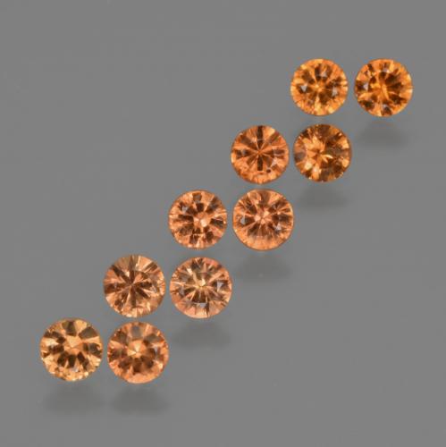 Gelblich-orange Saphir Edelstein - 0.2ct Diamanten-Schliff (ID: 423224)