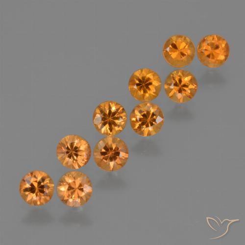 bräunlich-orange Saphir Edelstein - 0.2ct Diamanten-Schliff (ID: 423228)