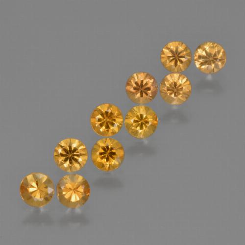Naranja claro medio Zafiro Gema - 0.2ct Corte Diamante (ID: 423229)