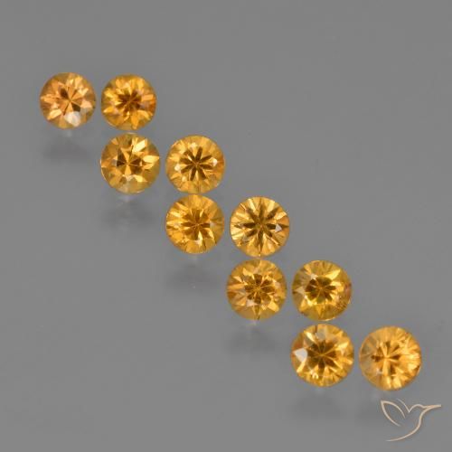 Dorado naranja oscuro Zafiro Gema - 0.2ct Corte Diamante (ID: 423286)