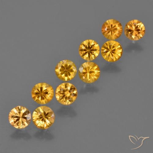 Naranja dorado intenso Zafiro Gema - 0.2ct Corte Diamante (ID: 423367)