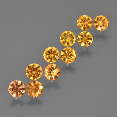 Deep Orange-Gold Sapphire Gem - 0.2ct Diamond-Cut (ID: 423372)
