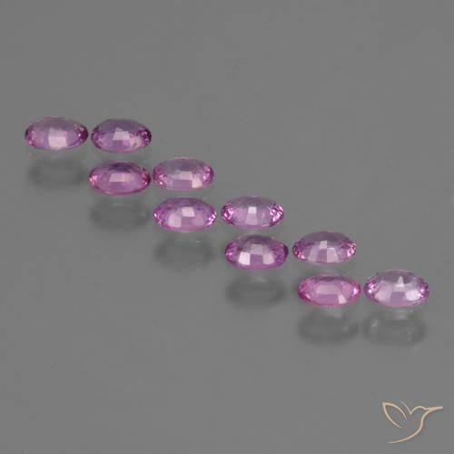 Sapphire Gemstones in 4.1 x 3.2 mm Size for Sale, Sapphire Stones in Intense Pinkish Purple Color