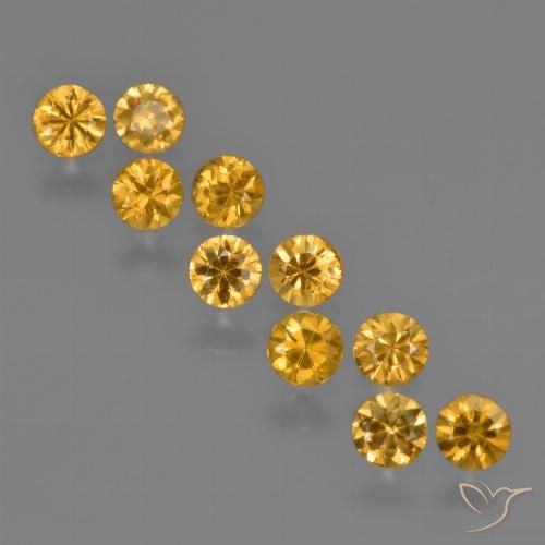 Naranja dorado intenso Zafiro Gema - 0.2ct Corte Diamante (ID: 423469)