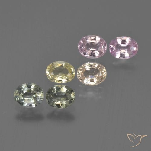 Многоцветный Сапфир Камень - 0.3ct Фасетный Овал (ID: 423517)