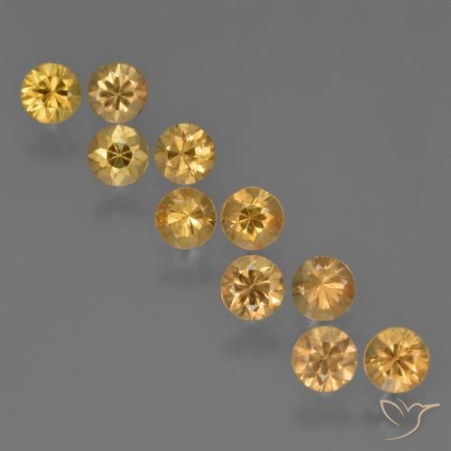 Orange-Gold Sapphire Gem - 0.3ct Diamond-Cut (ID: 423595)