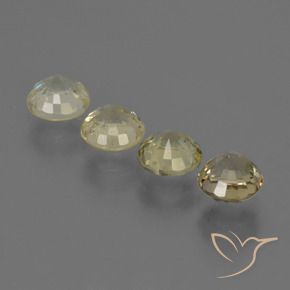 Sapphire Gemstones in 5 mm (calibrated) Size for Sale, Sapphire Stones in Light Yellow Color