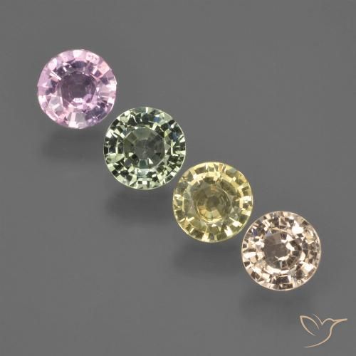 2.36 ctw Multicolor Sapphire Gemstones, Sapphire Gems in Round Facet Shape for Sale.