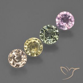 2.36 ctw Multicolor Sapphire Stones, Natural Sapphire in Round Facet Shape for Sale