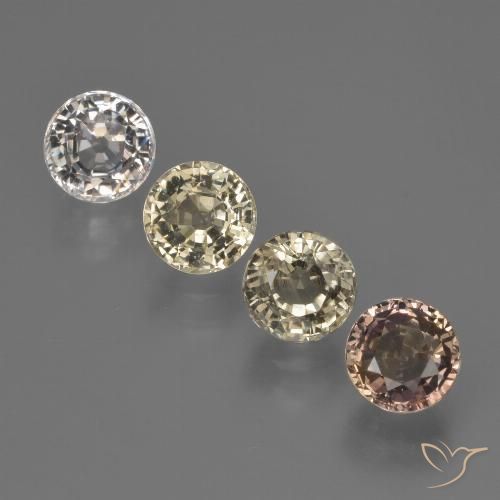 3.32 ctw Multicolor Sapphire Gemstones, Sapphire Gems in Round Facet Shape for Sale.