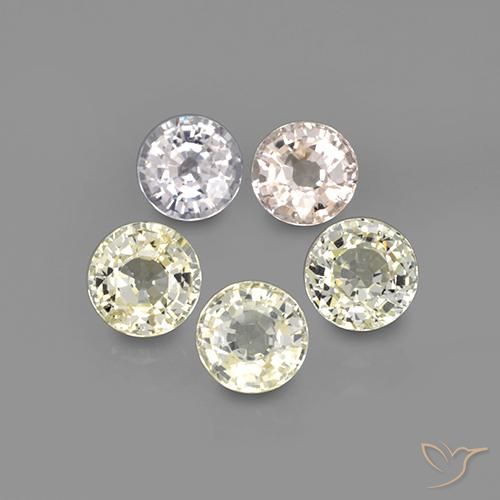 4.31 ctw Multicolor Sapphire Stones, Natural Sapphire in Round Facet Shape for Sale