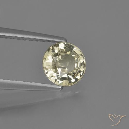 0.96 ct Yellow Sapphire Stone, Natural Sapphire in Round Facet Shape for Sale