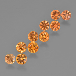 Arancione brillante Zaffiro Gem - 0.2ct Taglio brillante (ID: 423759)
