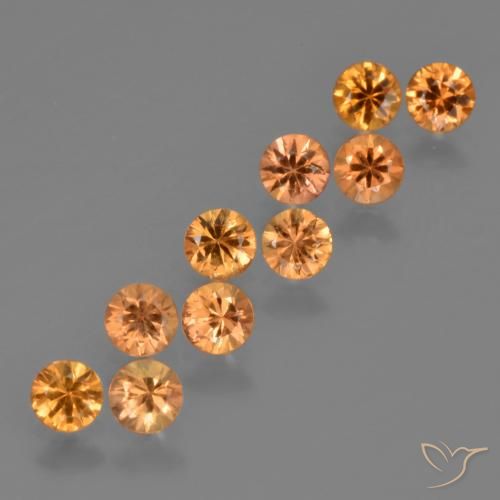 Intense Orange Сапфир Камень - 0.2ct Бриллиантовая Огранка (ID: 423763)